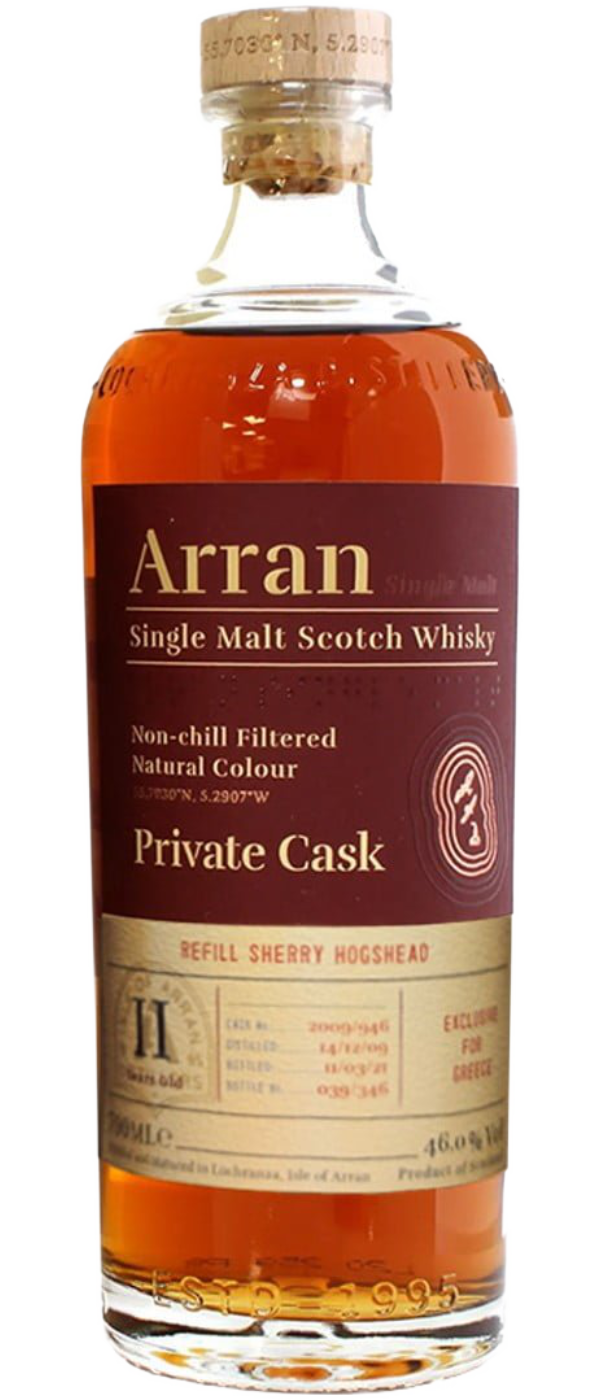 ARRAN 11 Y.O. PRIVATE CASK 46%